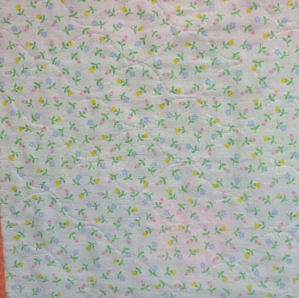 Vintage Handmade Childs Quilt Sunbonnet Sue Rainbow Apple Neon Reversible Bonnet